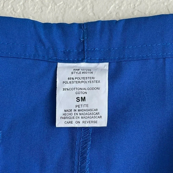 Dickies Pants Men's Sz S/M Petite Scrub Medical Uniform Mid Rise Drawstring Blue - Picture 8 of 8